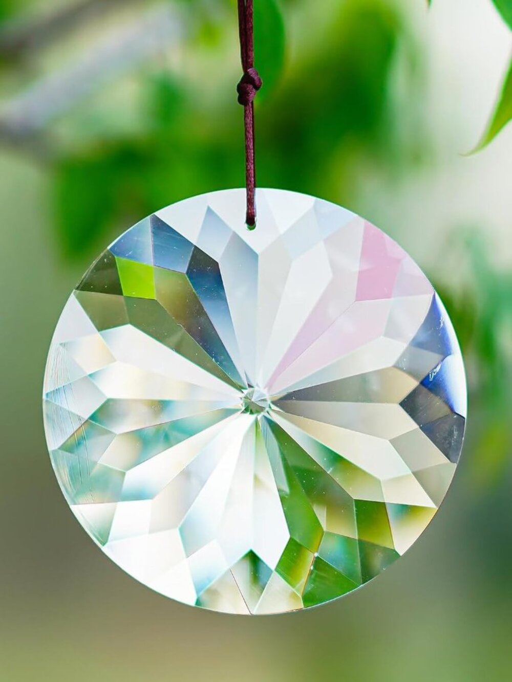 Bauhinia Hanging Faceted Crystals Large Window Prisms Suncatcher